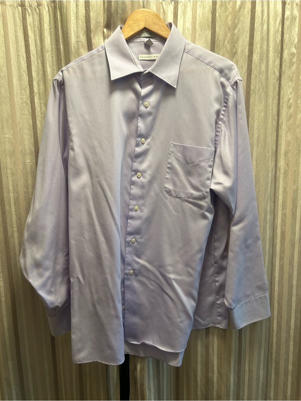 Geoffrey Beene Lavender Dress Shirt, Mens Size 17 / XL
